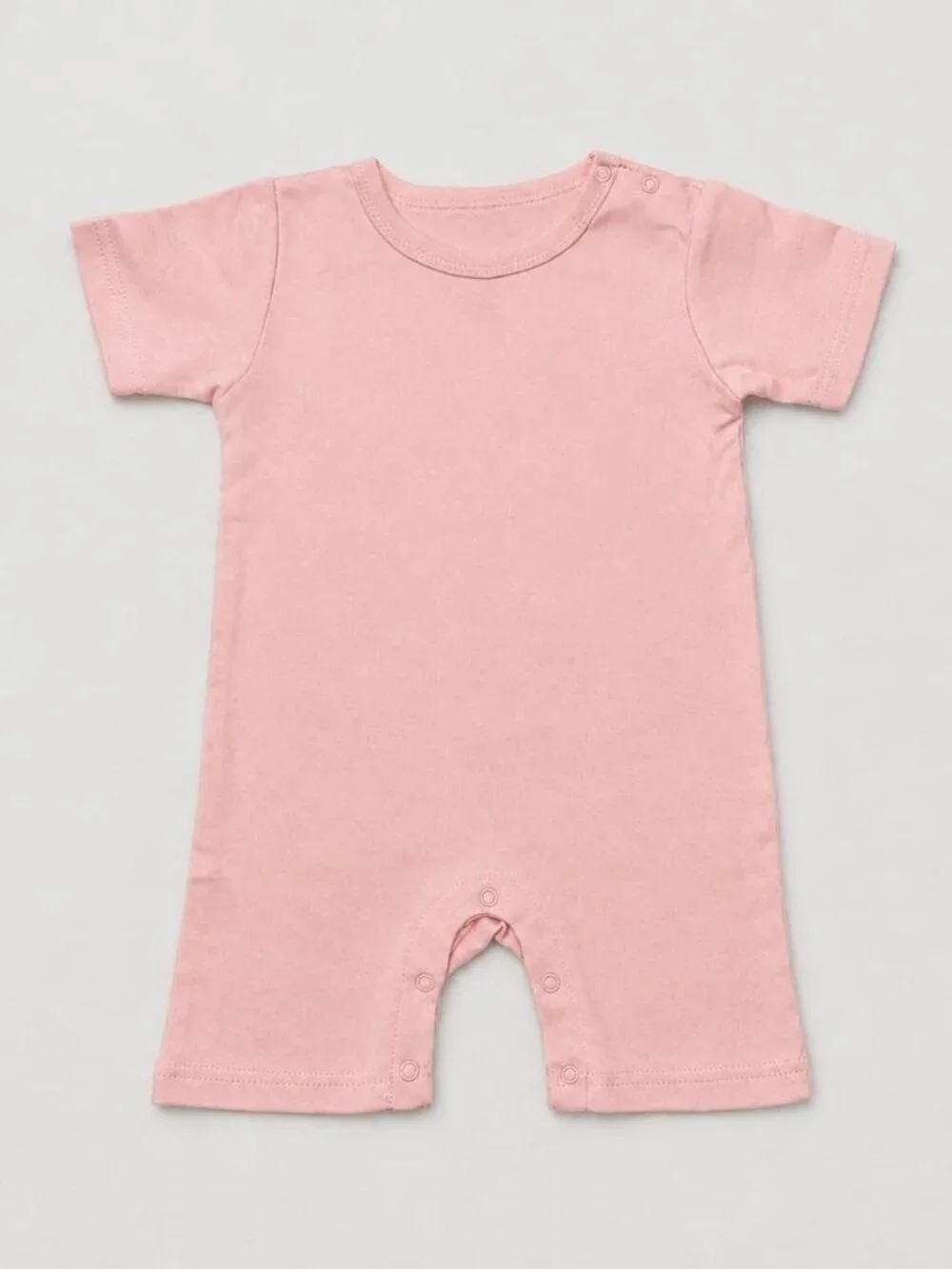 Baby Girls Solid Pink Short Sleeve Snap-Closure Romper-24 Mos.
